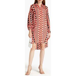 Diane Von Tyra Dress Size 0 3D Dot Signature Red NWT $838 DVF Furstenberg Small